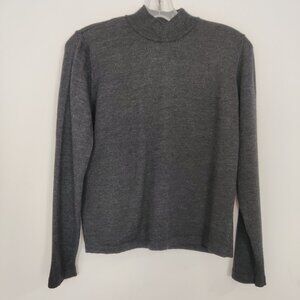 Italtempo Women's Sweater Size L Gray 100% Merino Wool Winter Casual Warm Comfy